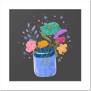 Bright Floral Bouquet Posters and Art